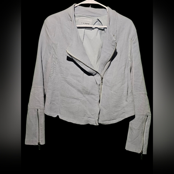 BLANKNYC Moto Jacket Soft Blue Large PTP 20 Length 21 - No Stains No Holes EUC - Picture 3 of 5